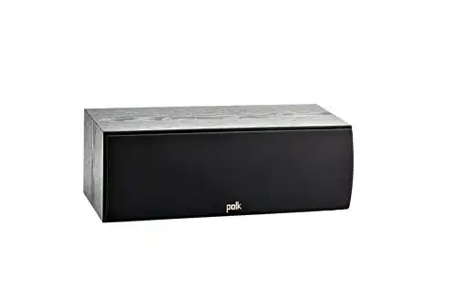 Polk Audio T30 100 Watt Home Theater Center Channel Speaker - Hi-Res Audio with Deep Bass Response | Dolby and DTS Surround | Single, Black