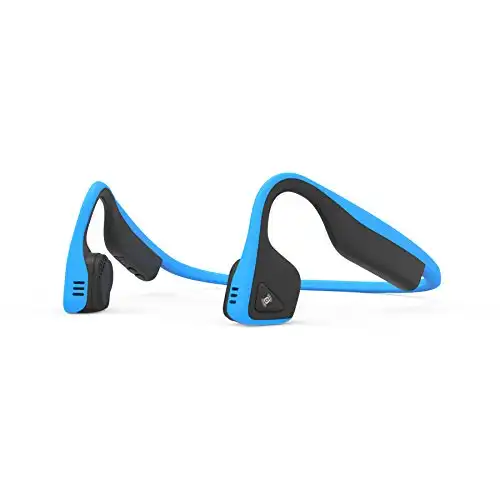 Aftershokz Titanium Bone Conduction Wireless Bluetooth Headphones with Brilliant Reflective Strips, Ocean Blue