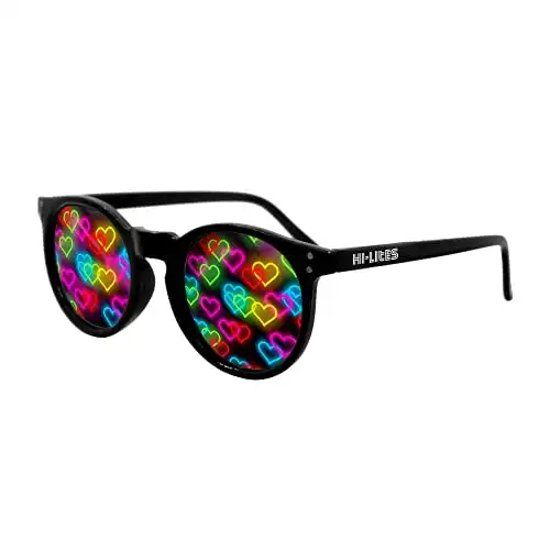 HI-LITES Special Effect Light Changing/Light Diffraction Glasses - Heart Effect Lenses - Designer Style