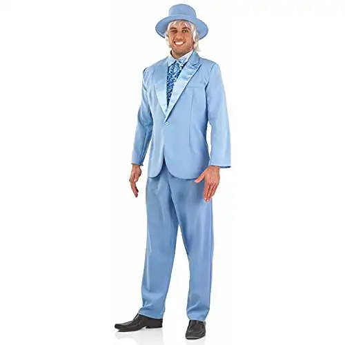 fun shack Blue Tuxedo Costume Men, Blue Suit Costume, Movie Character Costumes for Men, 90s Halloween Costumes for Men