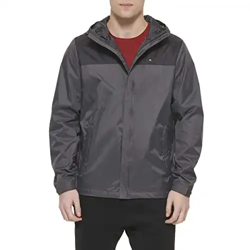 Tommy Hilfiger Men's Waterproof Breathable Hooded Jacket Raincoat