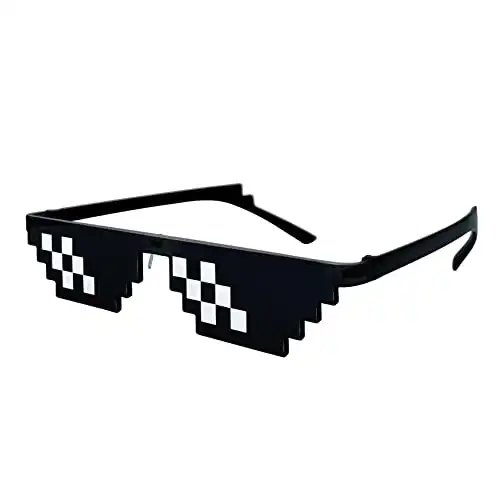 Lorigun Thug Life Sunglasses Pixelated Mosaic Glasses Party Glasses MLG Shades (12 Pixels)