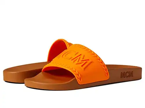 MCM Logo Group Slide Persimmon Orange 42 (US Men's 9) M