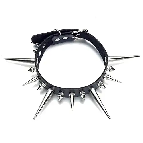 FNQUFUJ Goth Necklaces Long Spiked Choker Punk Rock Collar Halloween Costume Jewelry Gothic Accessories