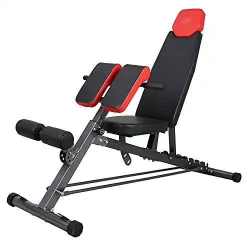 Finer Form Multi-Functional FID Weight Bench for Full All-in-One Body Workout – Hyper Back Extension, Roman Chair, Adjustable Sit up Bench, Incline, Flat & Decline Bench. Perfect with adjustable...