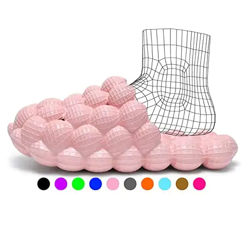 Bubble Slides Slippers for Women,Men's Funny Non-slip Spa Slippers,Gym House Slippers Shower Bedroom Slippers, Soft Pillow Stress Relief Slide, Bath Shower Shoes Bedroom House Gym Basketball Slid...