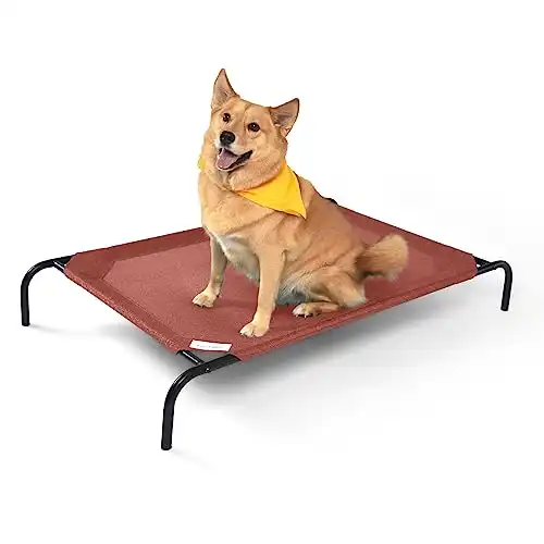 Coolaroo The Original Cooling Elevated Dog Bed, Indoor and Outdoor, Large, Terracotta