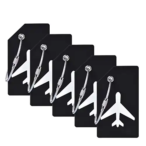 5Pack Silicone Luggage Tag with Name ID Card Perfect to Quickly Spot Luggage Suitcase by Ovener