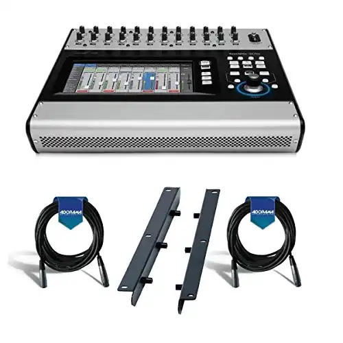 QSC TouchMix-30 Pro 32-Channel Compact Digital Mixer with Touchscreen - Bundle With QSC Rack Mount Kit, 2x 20' Heavy Duty 7mm Rubber XLR Microphone Cable