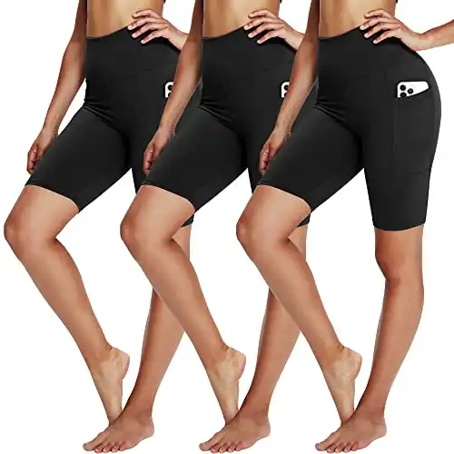 YOLIX 3 Pack Buttery Soft Biker Shorts for Women – 8" High Waisted Yoga Workout Athletic Sports Shorts