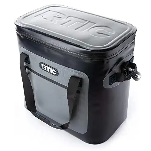 RTIC Soft Cooler 30 Can, Insulated Bag Portable Ice Chest Box for Lunch, Beach, Drink, Beverage, Travel, Camping, Picnic, Car, Trips, Floating Cooler Leak-Proof with Zipper, Blue/Grey