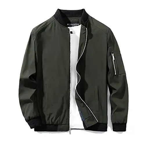 URBANFIND Men's Slim Fit Lightweight Sportswear Jacket Casual Bomber Jacket