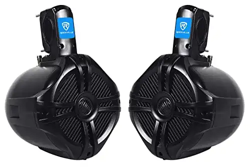 Rockville 2 Pairs RWB65B 6.5" Black Marine Wakeboard Tower Speakers - 1000 Watts