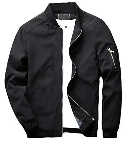 sandbank Men's Slim Fit Lightweight Softshell Flight Bomber Jacket Coat