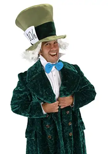 Disney Alice in Wonderland Mad Hatter Hat with Hair, Collar and Bow Tie Costume Kit for Adults and Teens