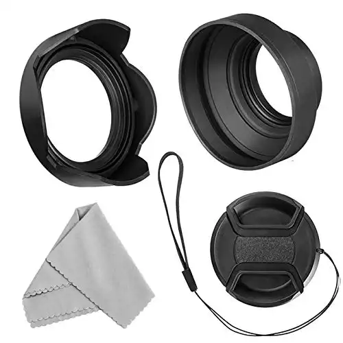 Veatree 58mm Lens Hood Set for Canon EOS 77D 80D 90D Rebel T8i T7 T7i T6i T6s T6 SL2 SL3 DSLR Cameras with EF-S 18-55mm F3.5-5.6 is STM & EF-S 18-55mm F4-5.6 is STM & RF 24-50mm, Replace Canon...