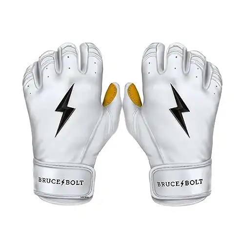 BRUCE BOLT Original Series Short Cuff White Batting Glove - White XXLarge