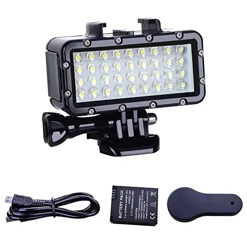 Suptig Diving Light High Power Dimmable Waterproof LED Video Light Fill Night Light Diving Underwater Light Waterproof 147ft for Gopro Hero 11 Hero 10 Hero 9 Hero 8 Hero 7 Hero 5/6/5S/4/3+Action Cam