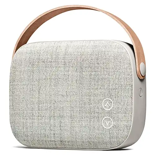 Vifa Helsinki Bluetooth Speaker, Portable Mini Speaker with Handbag Look, IPX4 Waterproof, HD Stereo, Stylish Private Bluetooth Speaker for Outdoor, Home, Party(Sandstone Grey)