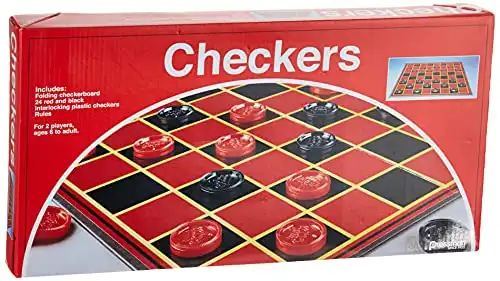 Pressman Checkers -- Classic Game With Folding Board and Interlocking Checkers, 2 Players