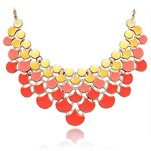 Jane Stone Fashion Statement Collar Necklace Vintage Openwork Bib Costume Jewelry