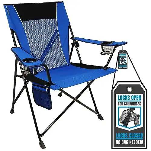 Kijaro Dual Lock Portable Camping Chairs - Enjoy the Outdoors with a Versatile Folding Chair, Sports Chair, Outdoor Chair & Lawn Chair - Dual Lock Feature Locks Position – Maldives Blue