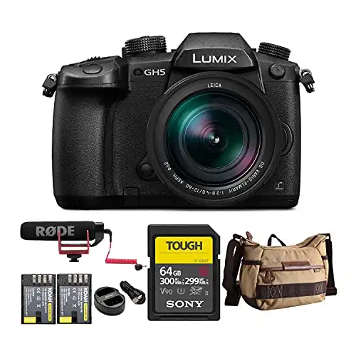 Panasonic LUMIX GH5 4K Mirrorless Camera with DG 12-60mm Lens Bundle with Accessory