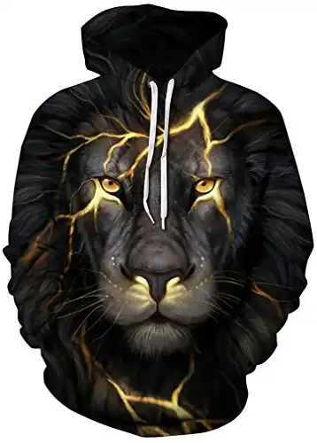 FLYCHEN Men's 3D Hoodie Pullover Print Pattern Fashion Sweatshirt Sportswear