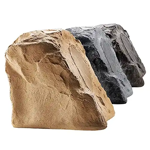 OSD Audio 8" High Fidelity Outdoor Rock Speaker Durable Weather-Resistant Design, Single - Sandstone Brown RS850